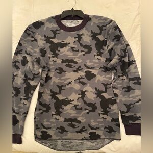 NWOT Camouflage waffle weave pullover